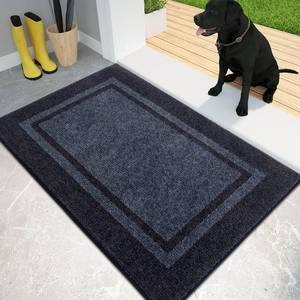 lot 54373 image: Dirt Trapping Door Mat 20 x 32, Non-Slip Machine Washable Entryway Rug, Entrance Mat, Indoor Front Door Mat, Super Absorbent Entry Rug for Muddy Shoes & Paws, Bluish Grey & Charcoal - Retail $30
