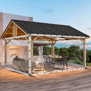 lot 54374 image: 10x16ft Clear Waterproof Tarp with Grommets, Upgraded Edge Heat Fused Tear Resistant Clear Heavy Duty Tarps for Patio Fencing, Rain, Wind, Cold, Chicken Coops��Windproof RopeTie-Downs