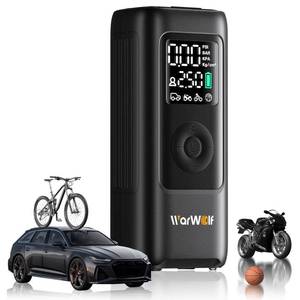 lot 54409 image: 160PSI Tire Inflator Portable Air Compressor, Electric Air Pump for Car Tires with Pressure Gauge, Dual Power 12V DC, LED Light, Auto Shut-Off, Tire Pump for Auto, Motorcycle, Bicycle, Balls - Retail $56