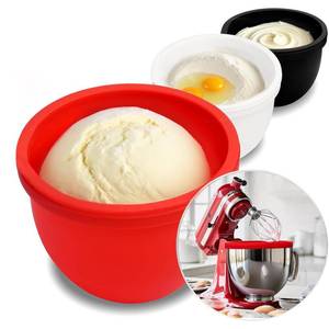lot 54415 image: Silicone Bowl Liners for 5 Qt KitchenAid Mixers, 3 Liners with Lids - Retail $70