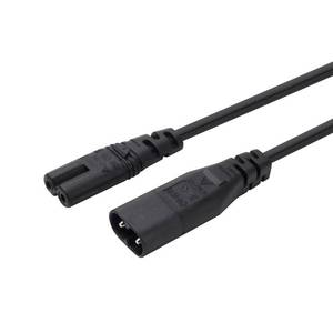 lot 54419 image: LBSC IEC 60320 C8 Plug to C7 Receptacle Male to Female Extension Power Supply Main Adapter Cable 6ft (YEKELLA) - Retail $8