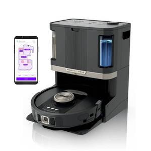 lot 288 image: Shark Power Detect 2-in-1 Robot Vacuum and Mop with NeverTouch Pro Base Black RV2820ZE - Retail $1,000