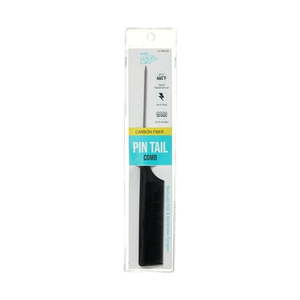 lot 4220 image: 3-KISS Colors & Care Carbon Fiber Pin Tail Hair Comb  9  Small Tooth  Black - Retail $17