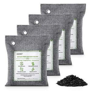 lot 6970 image: CLEVAST Charcoal Air Purifying Bags (4�200g)  Removes Odors and Moisture  Nature Fresh Air Purifier Bags  Odor Eliminator for Home  Car  Pets  Bathroom  Basement