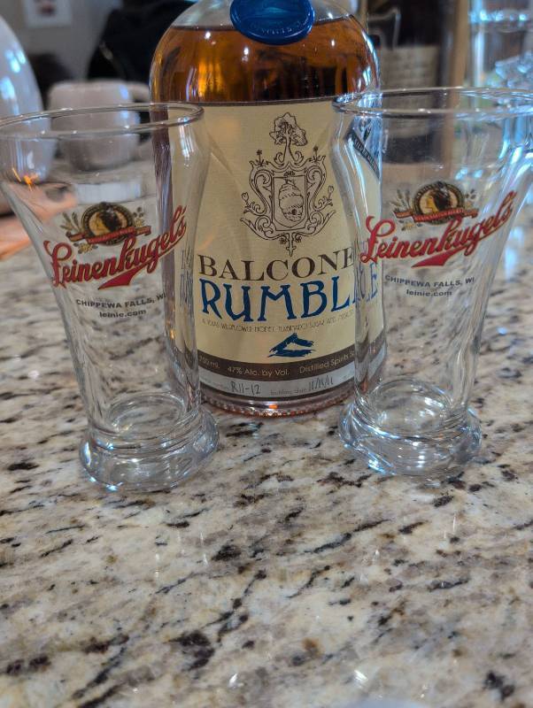 lot 5542 image: Leinenkugels Beer Glasses with Balcones Rum