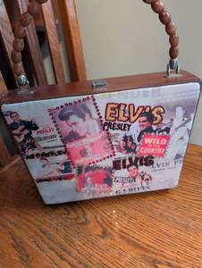 lot 2455 image: Elvis Presley Decorative Wooden Box Purse