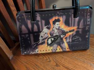 lot 2456 image: Elvis Presley Flame Design Handbag