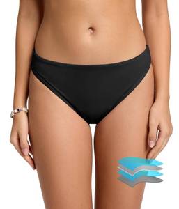 lot 1319 image: Beautikini Period Swimwear Bikini Menstrual Swim Bottoms Women Leakproof Low Waisted Bathing Suit for Teen Girls Black XS - Retail $35
