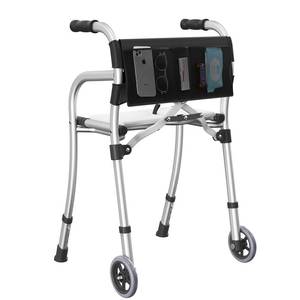 lot 1322 image: Narrow Walkers for Seniors, Folding Walker with Seat, Lightweight Aluminum, Compact Travel Walker Height Adjustable, Supports 350 lbs, Only 8LBS - Retail $100