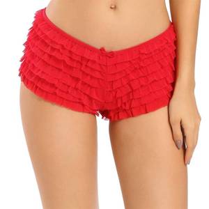 lot 1341 image: SHARICCA Womens Sexy Mesh Ruffle Panties Booty Boy Shorts Underwear (Red, SM) - Retail $15
