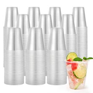 lot 1354 image: Turbo Bee 1000 Pack 12oz Plastic Cups,Disposable Clear Drinking Cups,Hot and Cold Drink Container for Water, Juice, Soda,Coffee - Retail $67