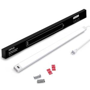 lot 1363 image: 24 Inch Under Cabinet Lights with Hand Wave, Under Counter Lighting 5000K Cold White,Dimmable,Plug and Play,LED Lights for Kitchen Cabinet, Cupboard, Closet, Desk - Retail $37