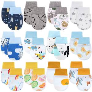 lot 1392 image: 12 Pairs Newborn Baby Mittens Infant Toddler Gloves No Scratch Mittens Gloves for 0-6 Months Baby Boys Girls (Multicolor, Cartoon) - Retail $12