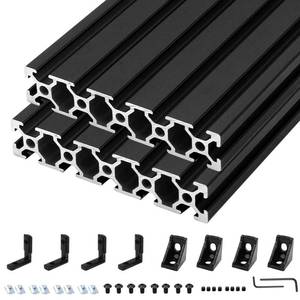 lot 1409 image: 2Pack 20100 T Slot Aluminum Extrusion 1220mm 48 inch Black Extruded Aluminum Profile 20x100 T-Slotted Framing European Standard Anodized Linear Rail for 3D Printer - Retail $83