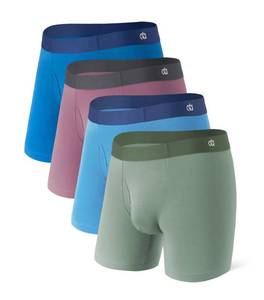 lot 1412 image: DAVID ARCHY Mens Underwear Moisture Wicking Breathable Rayon Made from Bamboo Seamless Underwear with Support Pouch Fly 4 Pack, Assorted Colors, XL - Retail $30