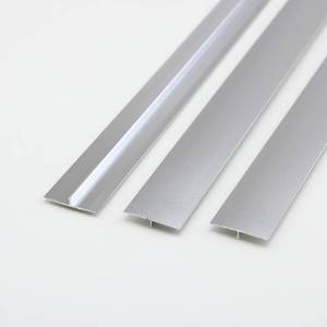lot 1421 image: Aluminum T Molding Floor Transition Strip, T Moulding for Laminate Flooring Planks, Vinyl Floor Transition, Rubber Transition (3Pcs x 2.9ft x 1.6in, Matte Silver) - Retail $25