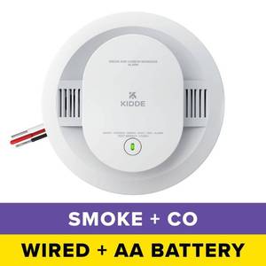 lot 1424 image: Hardwired Smoke and Carbon Monoxide Detector, Interconnectable and LED Warning Lights 21031529 - Retail $83