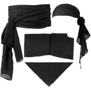lot 1427 image: JOLYEAK Halloween Pirate Costume Accessories Medieval Costume Bandana Pirate Sash for Women Men Renaissance Cosplay (Black) - Retail $8