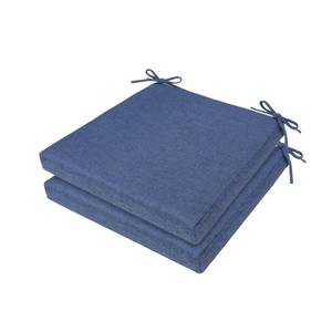 lot 1446 image: OTTERLEAd Chair Cushions for Dining Chairs, Indoor Square Seat Cushion with Ties and Removable Washable Cover, Chair Pads 15.5 x 15.5 x 2, Kitchen Chair Cushions Set of 2, Blue - Retail $28