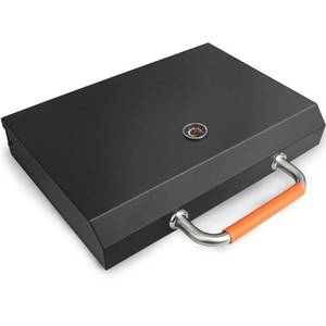 lot 1450 image: Griddle Lid for Blackstone 22 inch Tabletop Griddle Omnivore 1666 2203 2304 1813 1833 2271 Adventure Grill Hood Hard Cover Hinged Lid Thermometer Replacement Parts - Retail $51