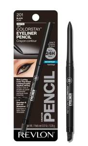 lot 1453 image: Revlon ColorStay Waterproof Eyeliner Pencil, Built-In Sharpener, 201 Black, 0.01 oz - Retail $11