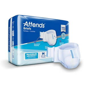 lot 1463 image: Attends Adult Incontinence Brief M Heavy Absorbency Contoured  DDA20  Heavy to Severe  24 Ct - Retail $46