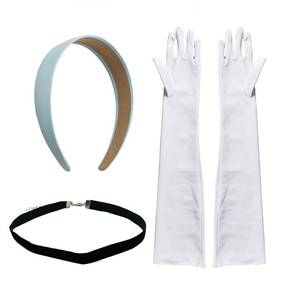 lot 1464 image: VIGUEUR Princess Costume Accessories Set, Headband, Long Gloves, Choker, Halloween Cosplay Party - Retail $7