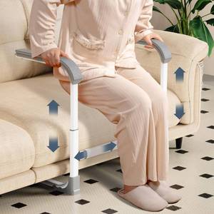 lot 1471 image: Couch Stand Assist Aid for Elderly, Height and Width Adjustable Chair Sofa Lift Assis Devices for Seniors Sit to Stand, Aid Rail Assistance Handle, 450 lbs Capacity (White), Retail $99