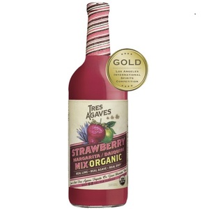 lot 1487 image: Tres Agaves Organic Strawberry Margarita Real Strawberry Puree, Agave Nectar &amp Lime Juice, Non-GMO, Gluten-Free, Vegan Cocktail Mixer 750ml Bottle (12 Pack) - Retail $172