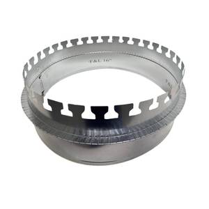 lot 1489 image: F&L Indutries 16 inch Duct Board Collar in 28 Gauge Galvanized Steel, Tab Collar for R4, R6 and R8 Ductboard Insulation Compatible With All Ductboard Thicknesses - Retail $25