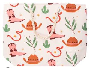 lot 1493 image: Rope Handle Printed Tote Bag 20.5in x 15in