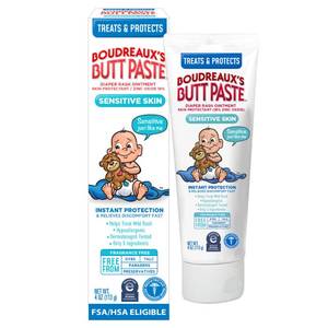 lot 1499 image: Boudreauxs Butt Paste for Sensitive Skin Diaper Rash Cream, Ointment for Baby, 4 oz Tube - Retail $6
