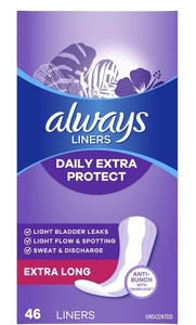 lot 1626 image: Always Daily Extra Protect Panty Liners - 29 Count