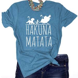 lot 1643 image: SELECTEES Graphic Tees for Women Cute T Shirts Heather Indigo Small