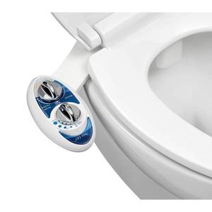 lot 1676 image: NEO 185 Mechanical Bidet Attachment Blue - LUXE Bidet Ceramic &amp Metal, Easy Install, Hygienic Toilet Seat Kit, Retail $50
