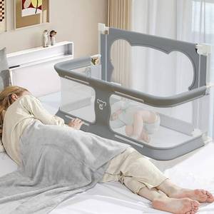 lot 1681 image: JWPEHOE 3 in 1 Baby Bassinet Bedside Sleeper Portable Crib, Co-Sleeping Baby Bed, Playpen, Suitable for Twin, Full, King & Queen Size Bed (47.3 Inch) Retail- $140