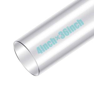 lot 1682 image: Geetery Clear PC Pipe Long Polycarbonate Round Rigid Plastic Tubing Unbreakable Plastic Tube Clear Tube for Dust Collection Hose Fittings (4 x 36 Inch), Retail $42