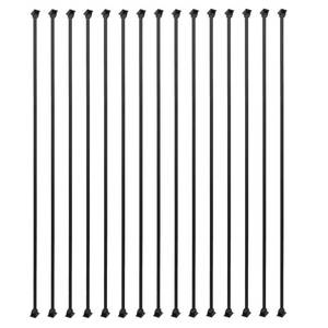 lot 1690 image: Sidasu 15 Pack Iron Balusters Square Hollow Stair Spindles 12 Metal Balusters with Iron Baluster Swivel Shoes for Staircase, Retail $94