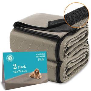 lot 1694 image: Bunlitent Washable Pee Pads for Dogs 72 x 72, 2 Pack, Reusable Puppy Pads, Dog Training Pads with Quick Dry, Large Anti-Slip Whelping Pad for Pet, Playpen, Incontinence, Housebreaking