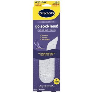 lot 1695 image: Dr. Scholl s Go Sockless Cushioning Terrycloth Insoles  Unisex  3 Pairs  Trim to Fit