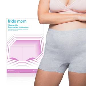 lot 1698 image: Frida Mom 8pc Postpartum Underwear, Disposable Boyshort Panties, Seamless, Stretch Support, New Mom Essentials, Size Regular (28in-42in)
