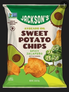 lot 1709 image: Jacksons Sweet Potato Chips Jalapeno Flavor 8- 2.5 Oz Bags