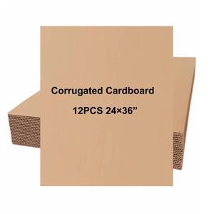 lot 1740 image: 12 PACK Corrugated Cardboard Sheets 24 x 36 Large Flat CardBoards Sheet Squares 18 inch Think for Craft, Shipping,DIY Project,Painting, Retail $49