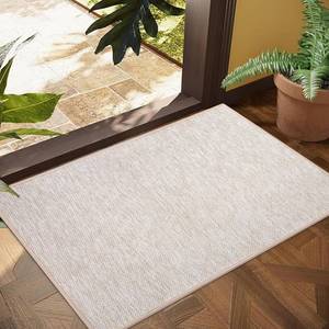 lot 1764 image: LYGLIGH Ultra Thin Indoor Door Mat, Low-Profile Door Mats Indoor Entrance, Non-Slip Natural Rubber Backing Doormat, Washable Entryway Doormats, Fade Resistant Dirt Trapper for Kitchen, 35x24,Beige Retail- $22
