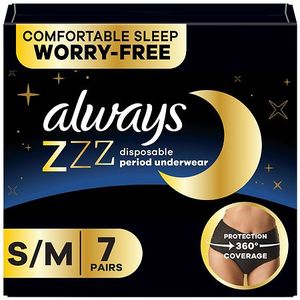 lot 1772 image: Always ZZZ Overnight Period Underwear - SM - 7ct