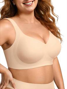 lot 1900 image: OEAK Womens Wireless Jelly Bra Plus Size Supportive Seamless Bras Full Coverage Push Up Comfortable No Underwire Tshirt Bras Nude XXL