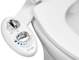 lot 1928 image: LUXE Bidet NEO 120 - Single Nozzle, Self-Cleaning, Non-Electric Bidet Attachment for Toilet Seat, Adjustable Water Pressure, Rear Wash (White), Retail $40