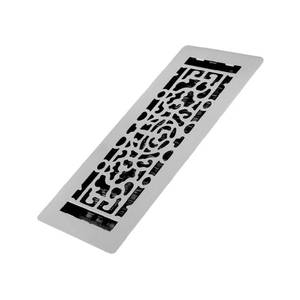 lot 1936 image: Decor Grates LFGS412-NKL Feng Shui New Low Profile Floor Register, 4x12 Inches, Brushed Nickel