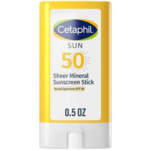 lot 1976 image: Cetaphil Sheer Mineral Sunscreen Stick for Face & Body, 0.5oz, 100% UVAUVB Mineral Sunscreen Zinc Oxide & Titanium Dioxide, Broad Spectrum SPF 50, For Sensitive Skin