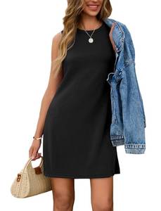 lot 1988 image: Sampeel Dresses for Women 2025 Black Sundresses Fashion Clothing Summer Casual Business Casual Work Petite Dress S